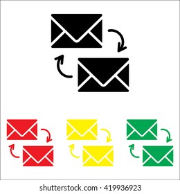 Web line icon. Synchronization messages