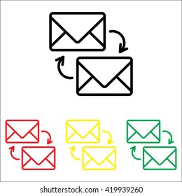 Web line icon. Synchronization messages