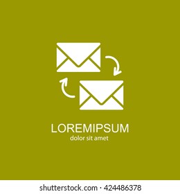 Web line icon. Synchronization messages