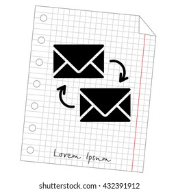 Web line icon. Synchronization messages