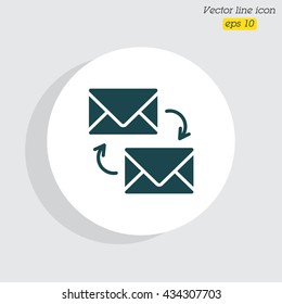 Web line icon. Synchronization messages