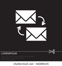 Web line icon. Synchronization messages
