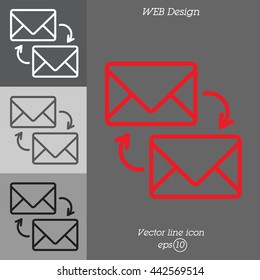 Web line icon. Synchronization messages