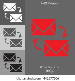 Web line icon. Synchronization messages