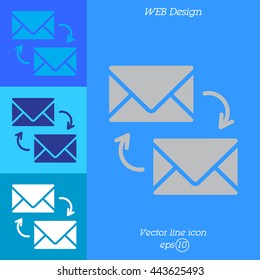 Web line icon. Synchronization messages