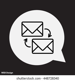 Web line icon. Synchronization messages