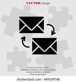 Web line icon. Synchronization messages