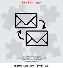 Web line icon. Synchronization messages