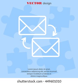 Web line icon. Synchronization messages