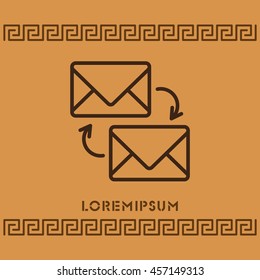 Web line icon. Synchronization messages