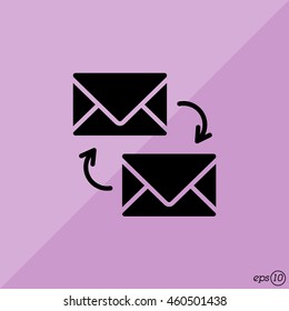 Web line icon. Synchronization messages