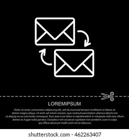 Web line icon. Synchronization messages