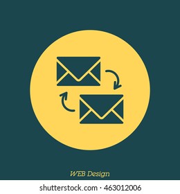 Web line icon. Synchronization messages