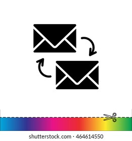 Web line icon. Synchronization messages