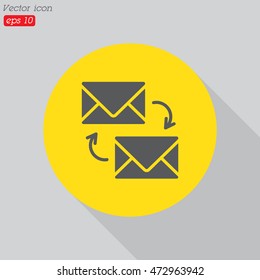 Web line icon. Synchronization messages