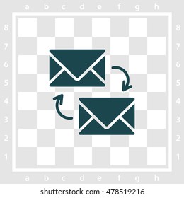 Web line icon. Synchronization messages