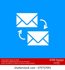Web line icon. Synchronization messages