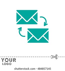 Web line icon. Synchronization messages