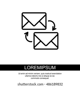 Web line icon. Synchronization messages