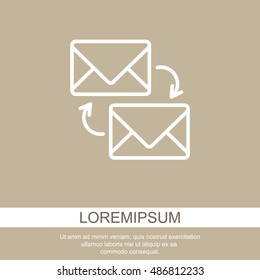 Web line icon. Synchronization messages