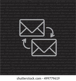 Web line icon. Synchronization messages