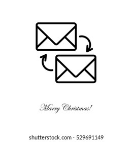 Web line icon. Synchronization messages