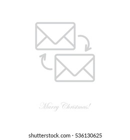 Web line icon. Synchronization messages