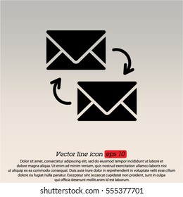 Web line icon. Synchronization messages