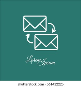 Web line icon. Synchronization messages