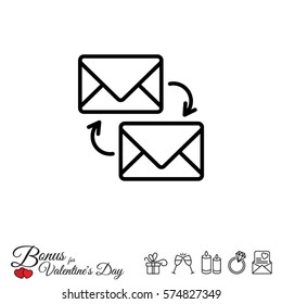 Web line icon. Synchronization messages