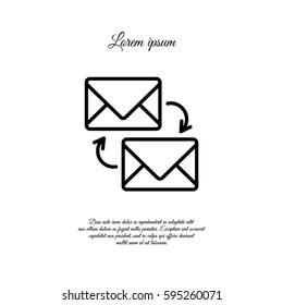 Web line icon. Synchronization messages