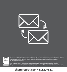Web line icon. Synchronization messages