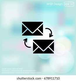 Web line icon. Synchronization messages