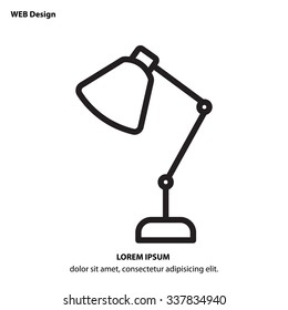 Web line icon. Table lamp, sconce