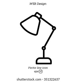 Web line icon. Table lamp, sconce