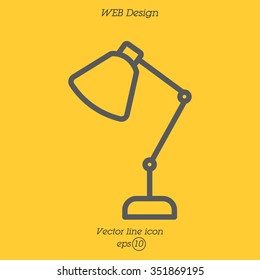 Web line icon. Table lamp, sconce