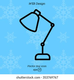 Web line icon. Table lamp, sconce