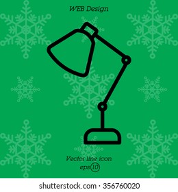 Web line icon. Table lamp, sconce