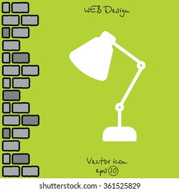 Web line icon. Table lamp, sconce