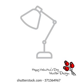 Web line icon. Table lamp, sconce