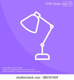 Web line icon. Table lamp, sconce