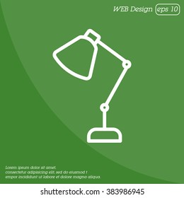 Web line icon. Table lamp, sconce