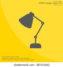 Web line icon. Table lamp, sconce