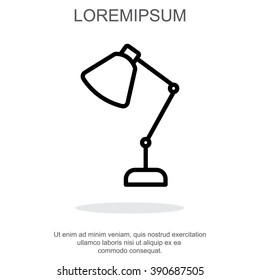 Web line icon. Table lamp, sconce