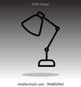Web line icon. Table lamp, sconce