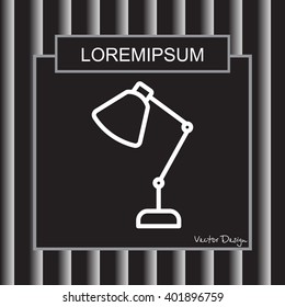 Web line icon. Table lamp, sconce