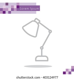 Web line icon. Table lamp, sconce