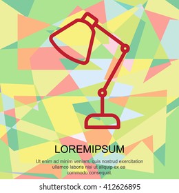 Web line icon. Table lamp, sconce