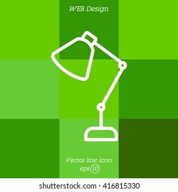 Web line icon. Table lamp, sconce