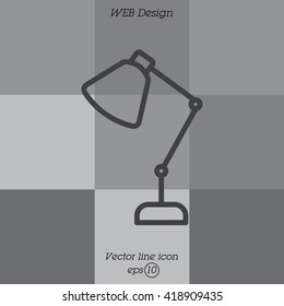 Web line icon. Table lamp, sconce